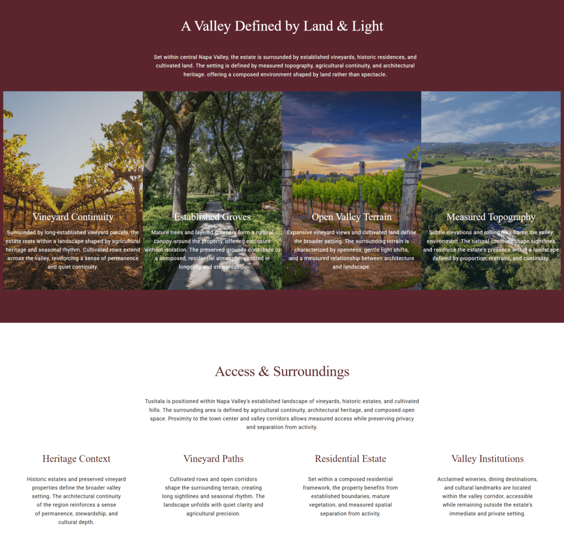 Tusitala: Luxury Napa Valley Estate Platform screenshot 10