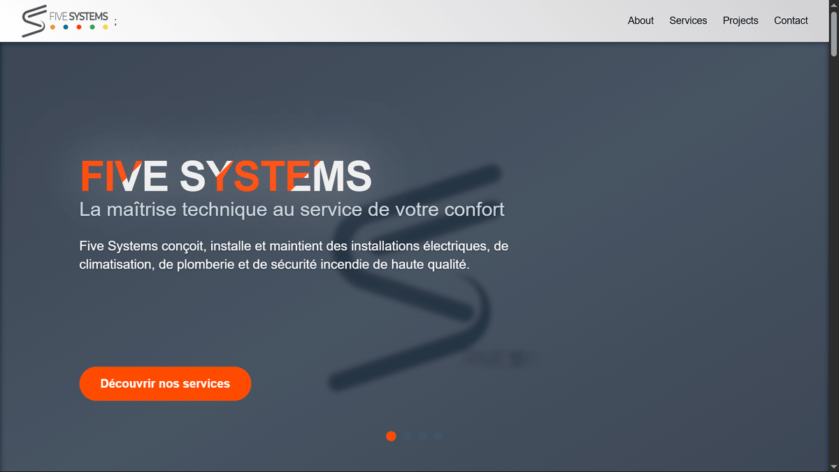 Screenshot of Five Systems: Technical Installations & Maintenance