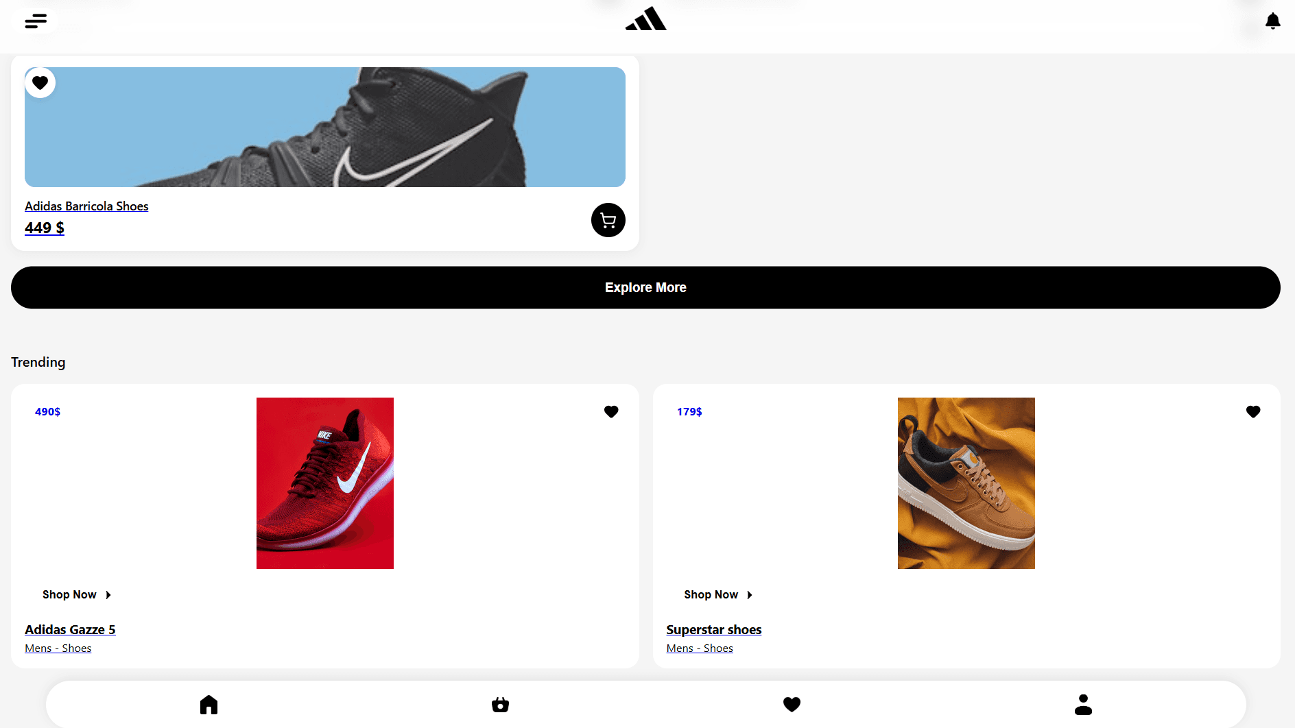 Dev_Adidas Store: Responsive Adidas-style E-commerce screenshot 4