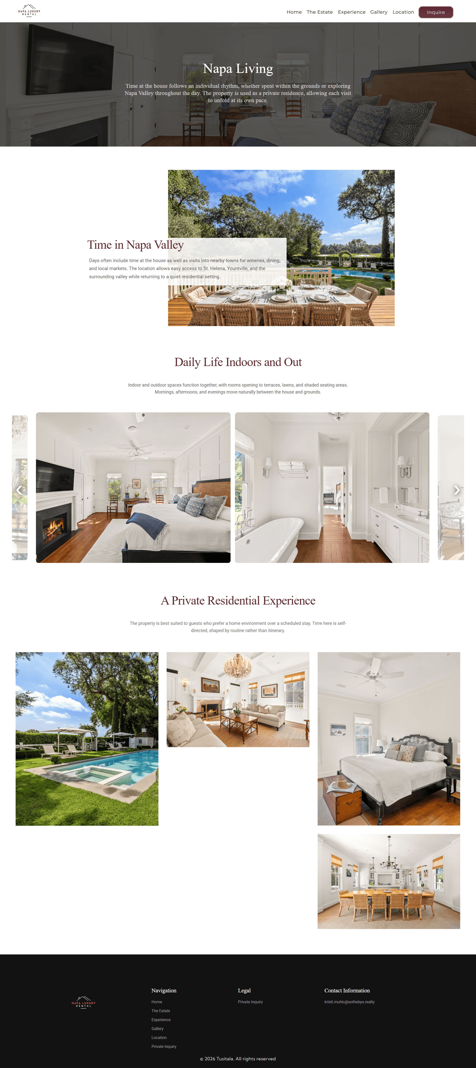 Tusitala: Luxury Napa Valley Estate Platform screenshot 4
