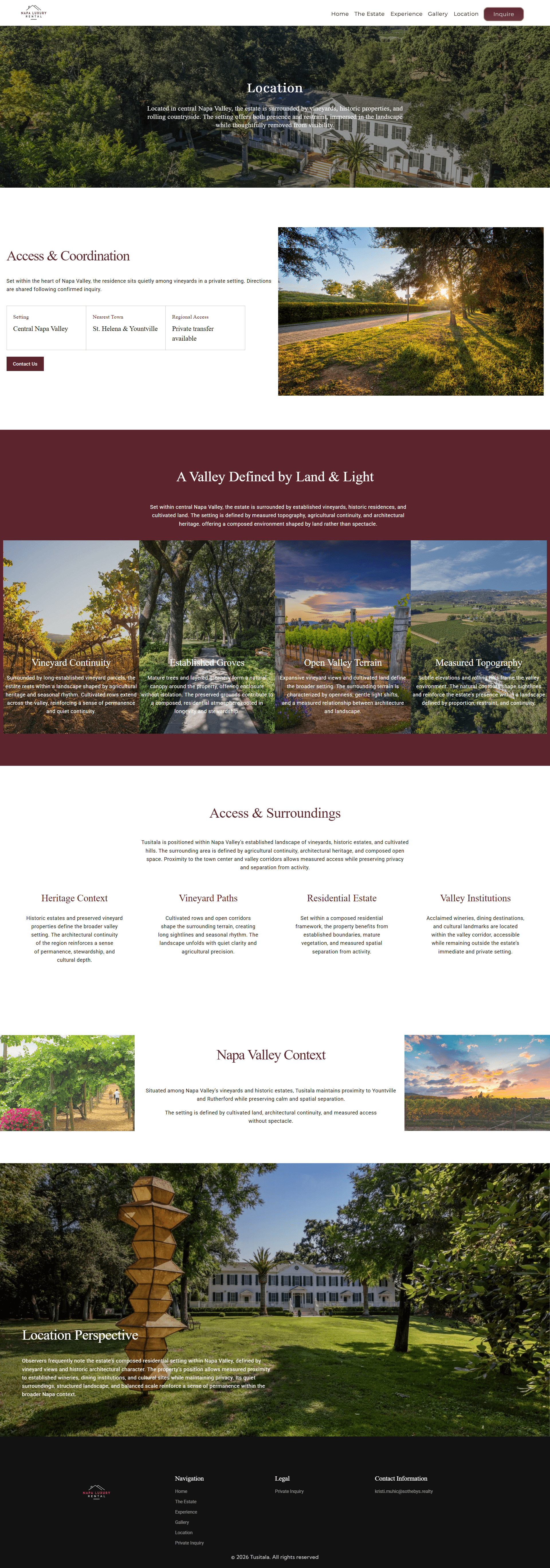 Tusitala: Luxury Napa Valley Estate Platform screenshot 8