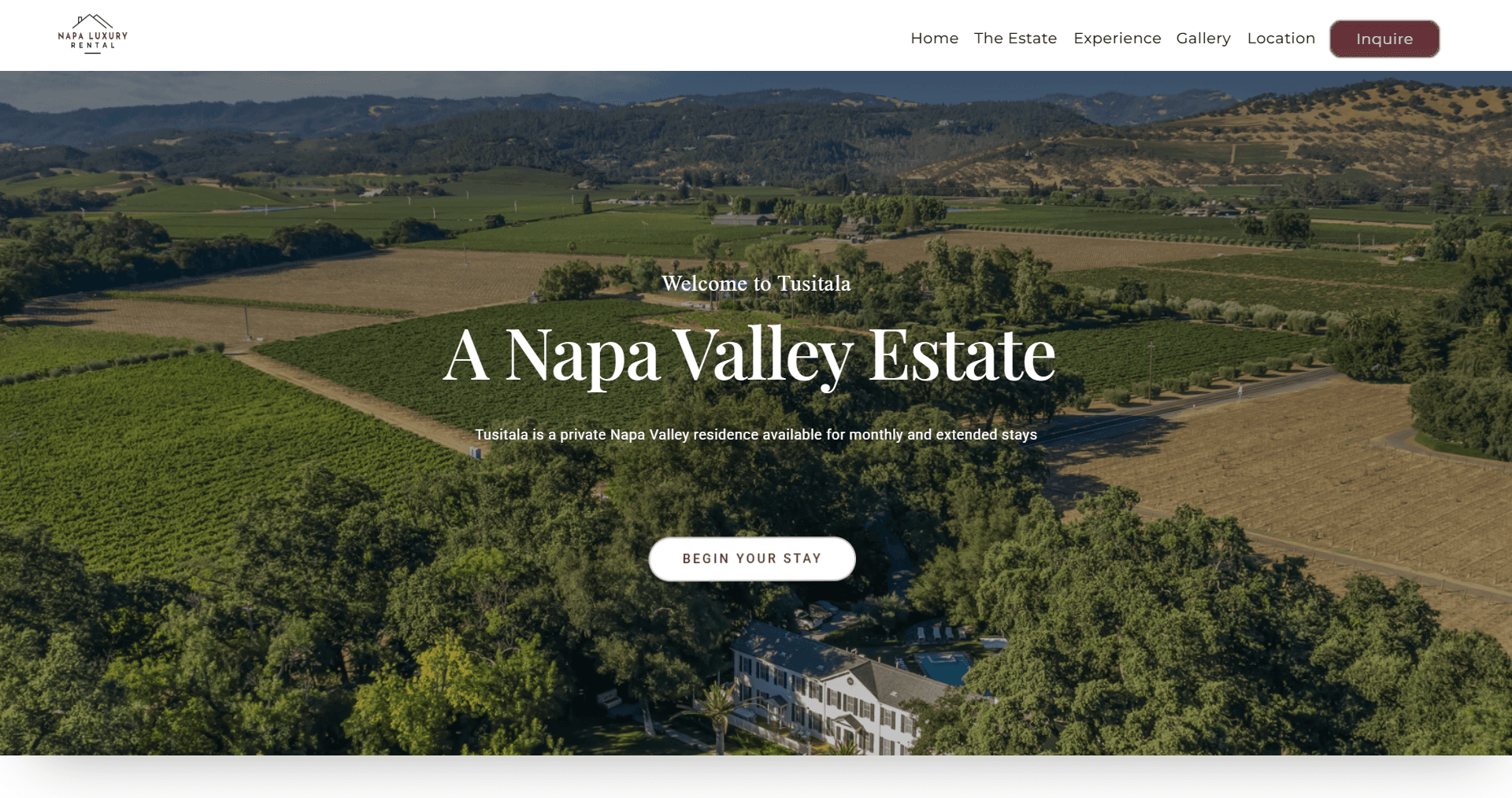 Tusitala: Luxury Napa Valley Estate Platform screenshot 2
