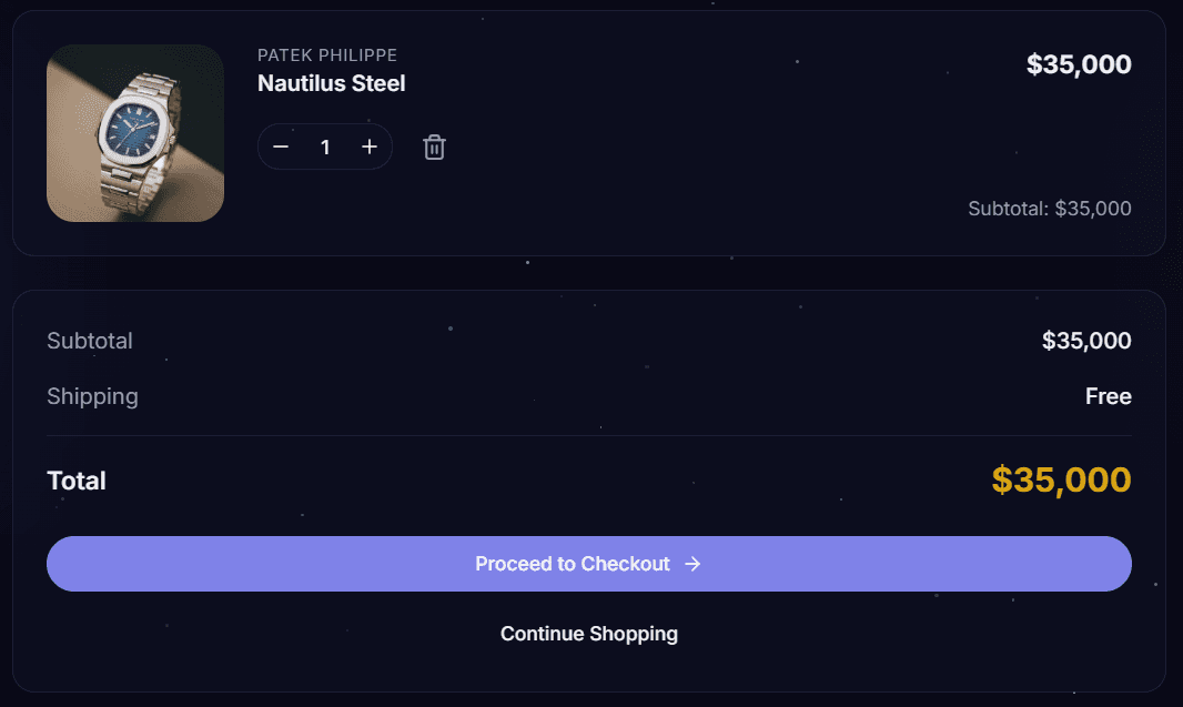 StorGenius: Curated Luxury Watch Store UI screenshot 7
