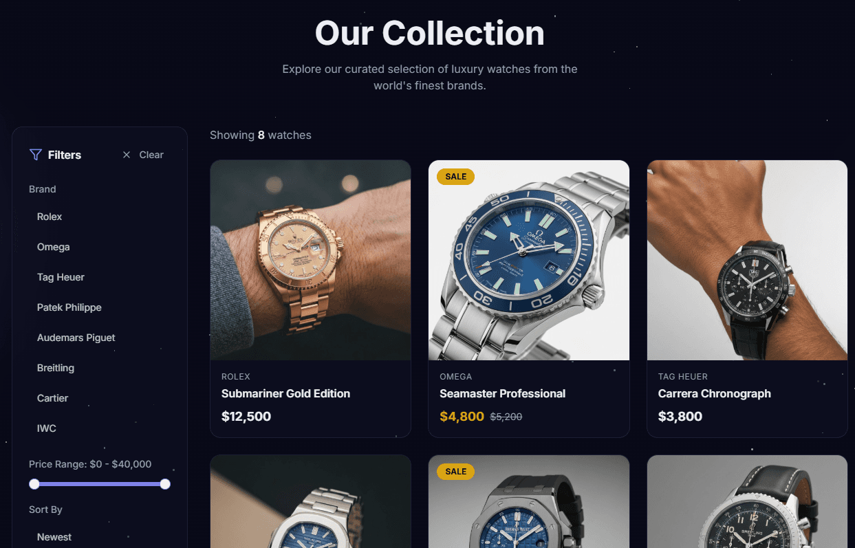 StorGenius: Curated Luxury Watch Store UI screenshot 6